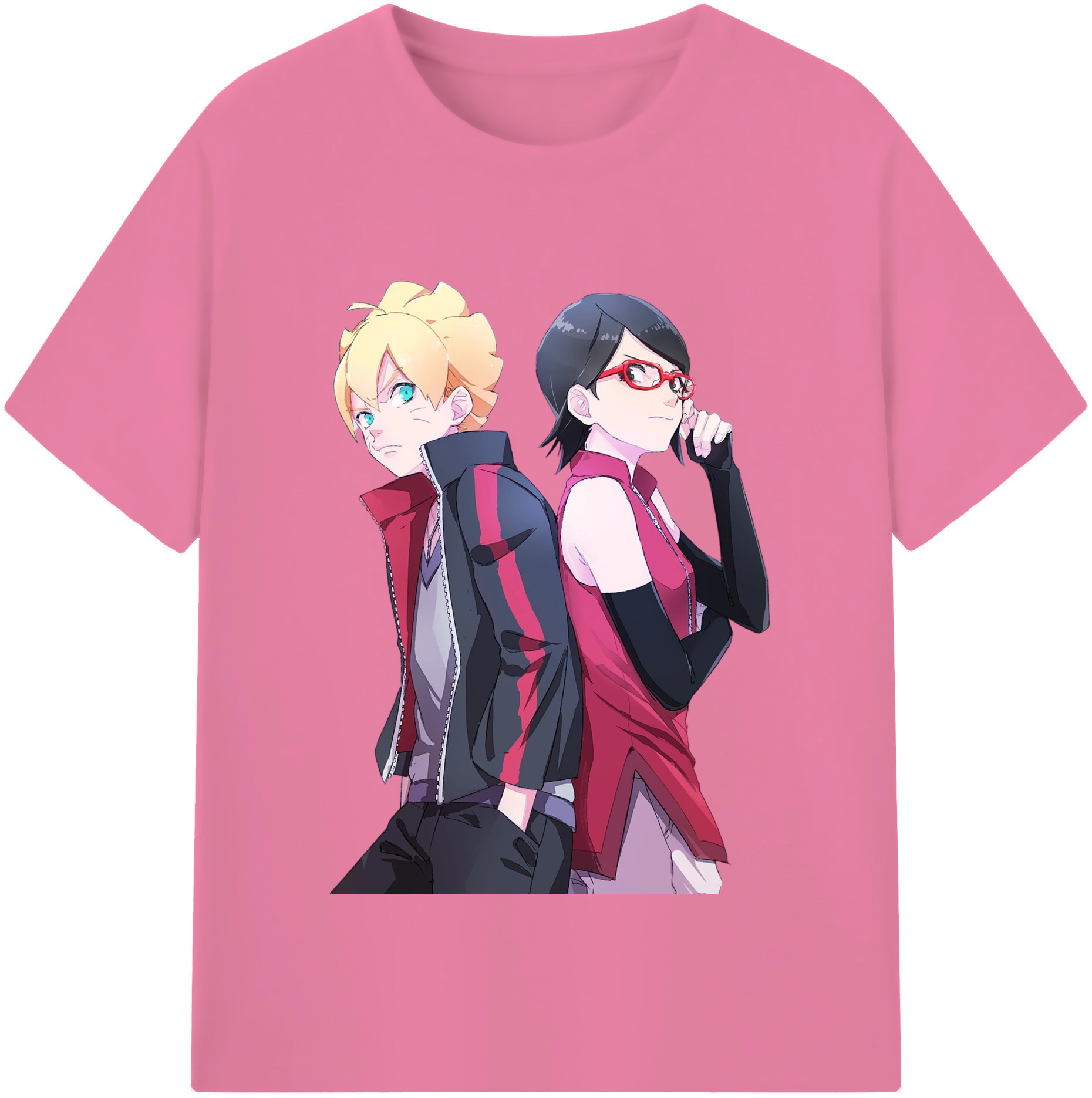（画像用） NARUTO -ナルト- うちは サラダ Uchiha Sarada 綿100％半袖Tシャツ（フロントプリント）